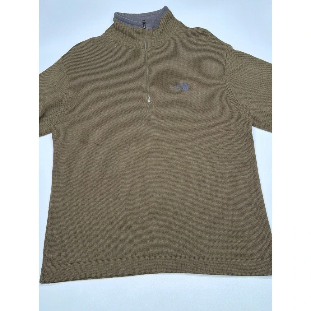The North Face A5 Series Mens Green Wool‎ Blend Quarter Zip Pullover Sweater